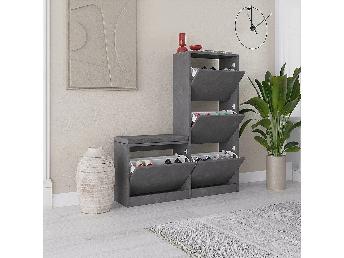 Meuble à chaussures 4 portes L105 cm - Dude