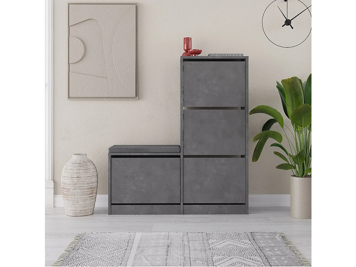 Meuble à chaussures 4 portes L105 cm - Dude