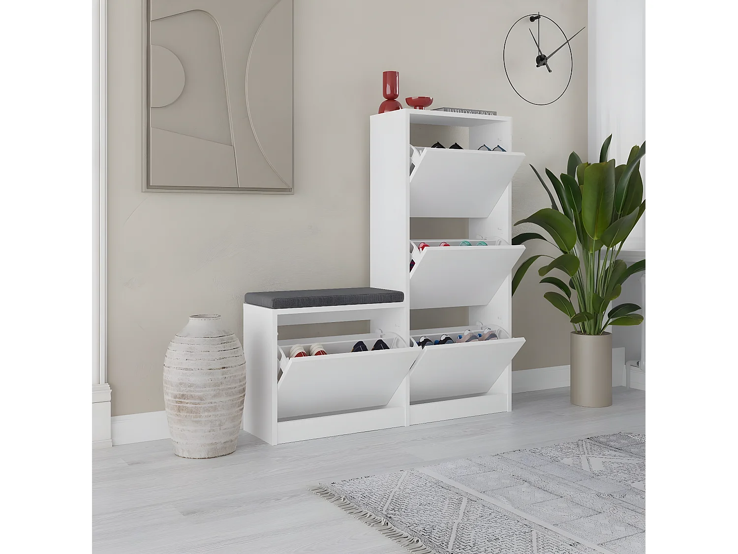 Schoenenkast 4 deuren L105 cm - Dude