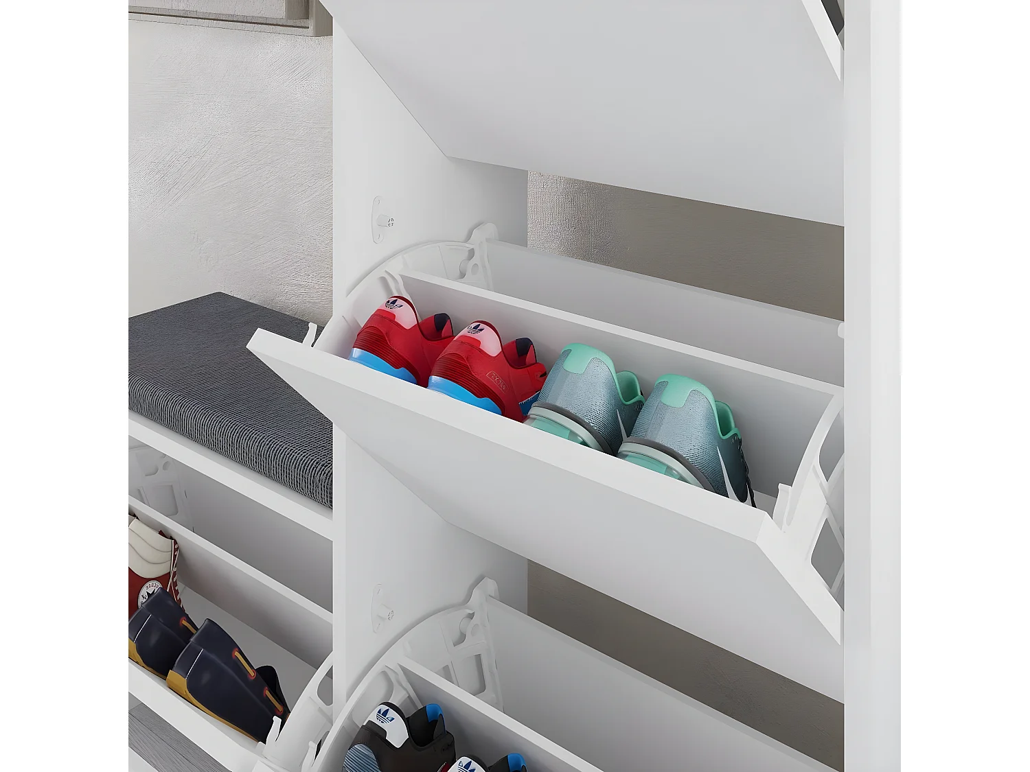 Schoenenkast 4 deuren L105 cm - Dude