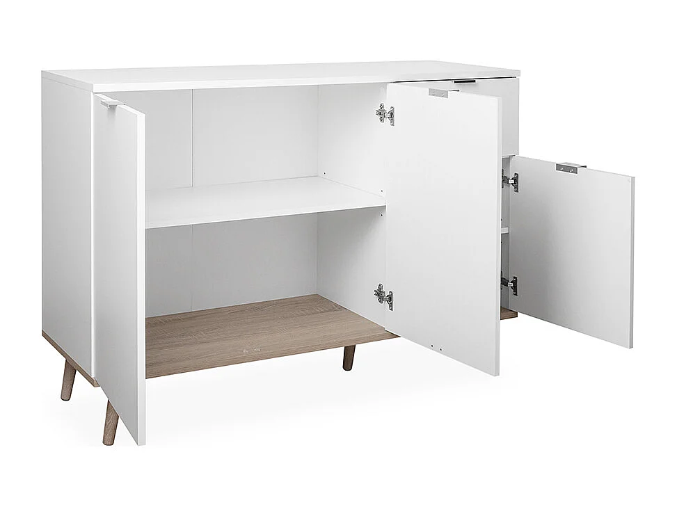 Kredens 3 drzwi 2 półki 1 szuflada L120 cm - COPENHAGEN