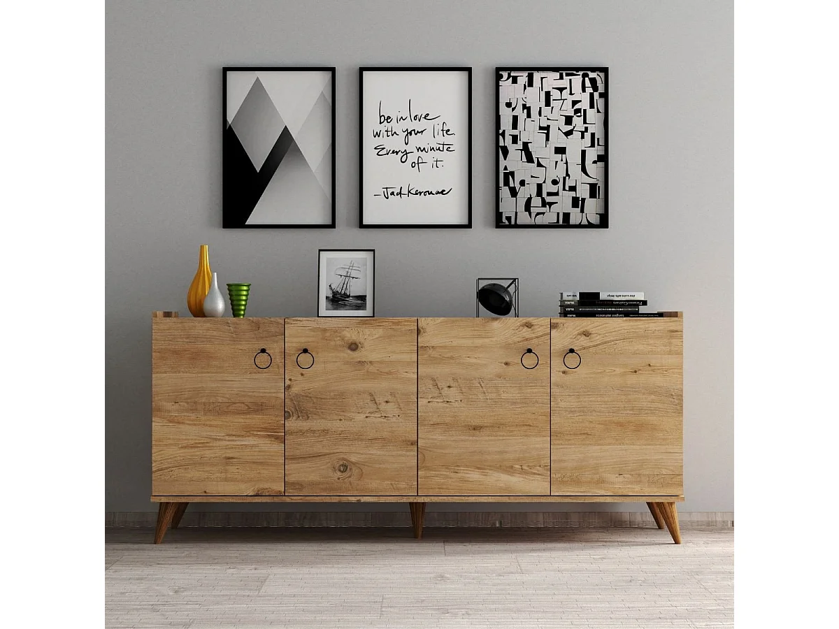 Buffet 4 porte decoro pino atlantico - L180 cm