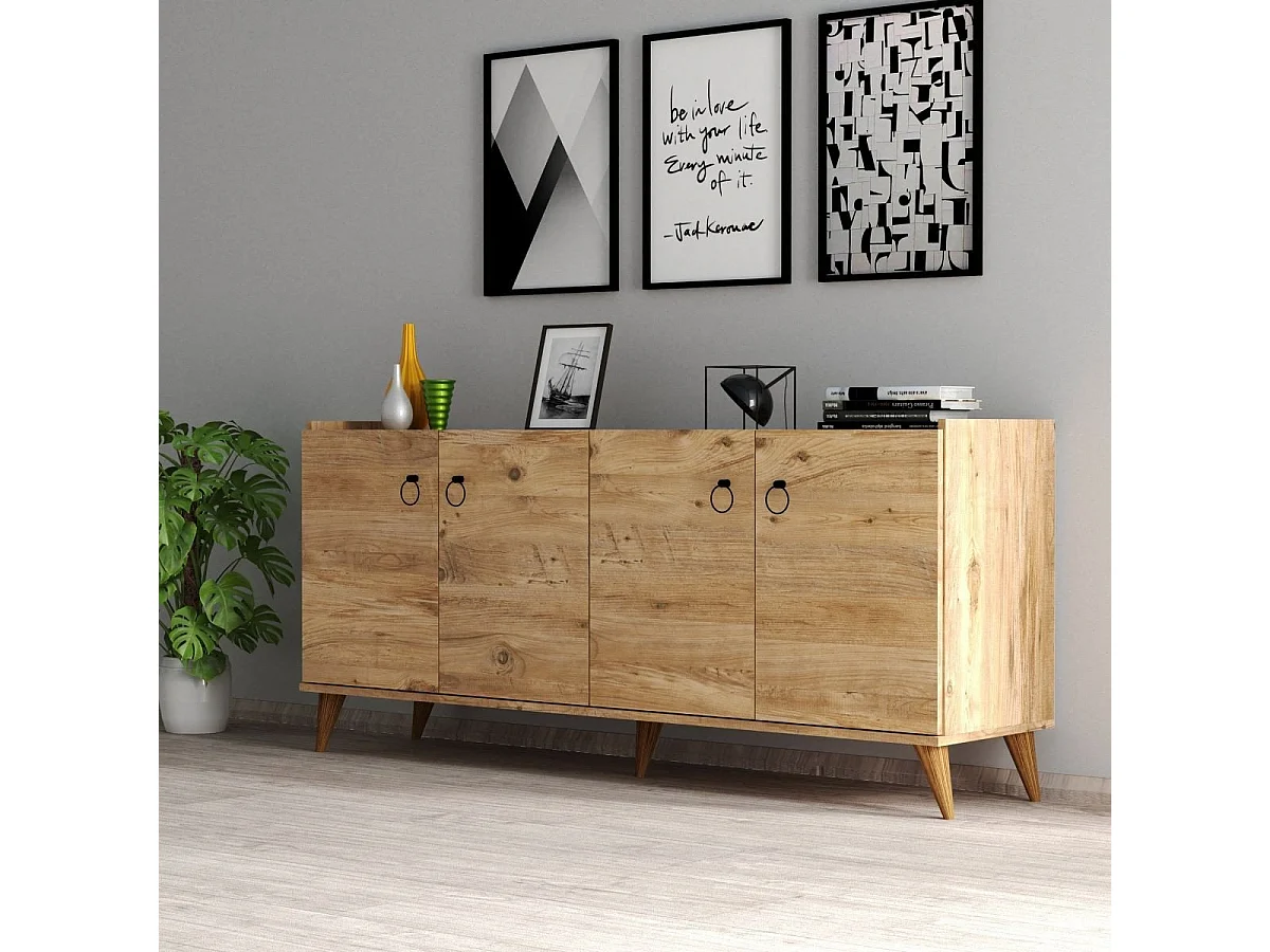 Buffet 4 porte decoro pino atlantico - L180 cm