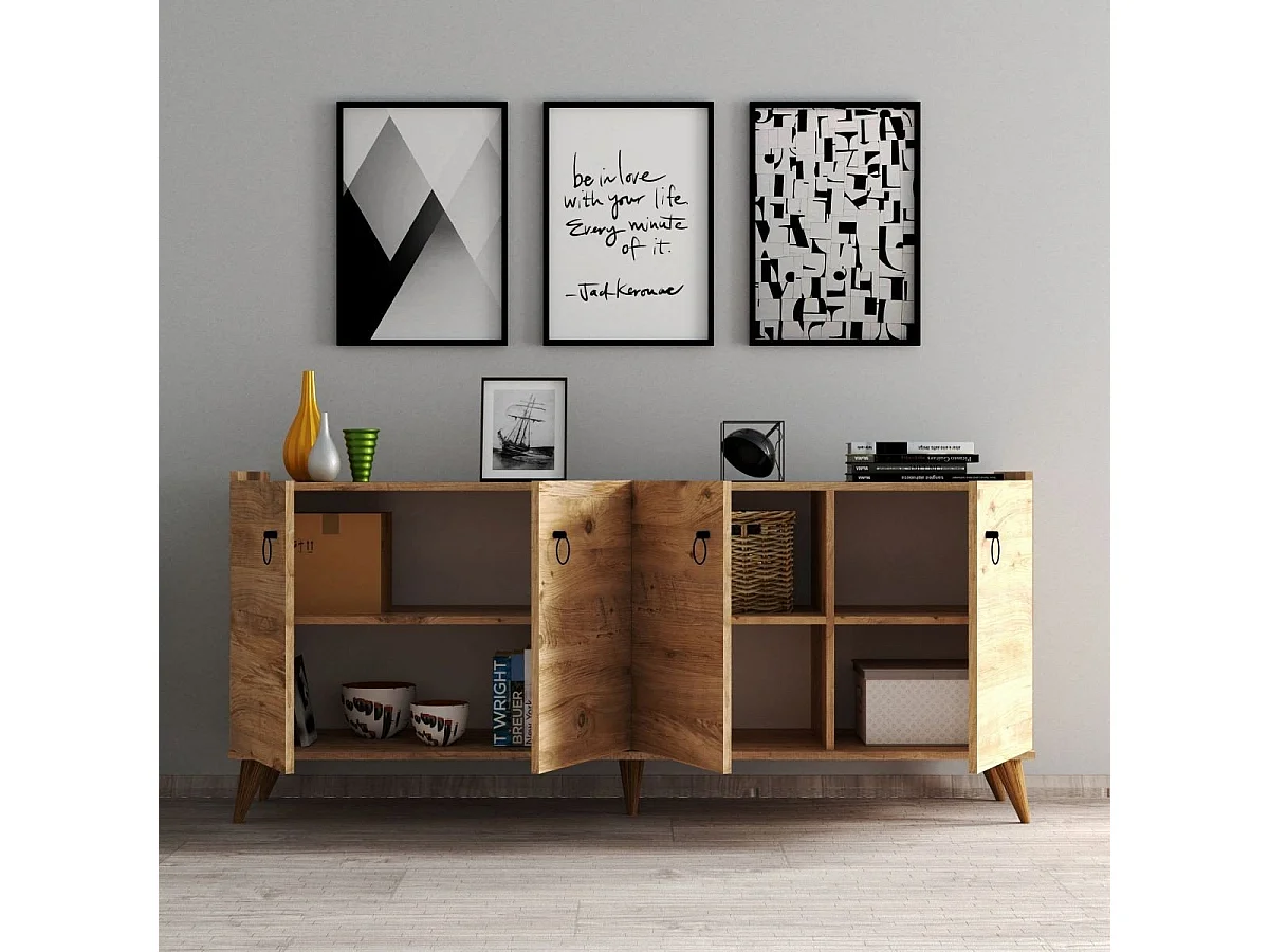 Buffet 4 porte decoro pino atlantico - L180 cm