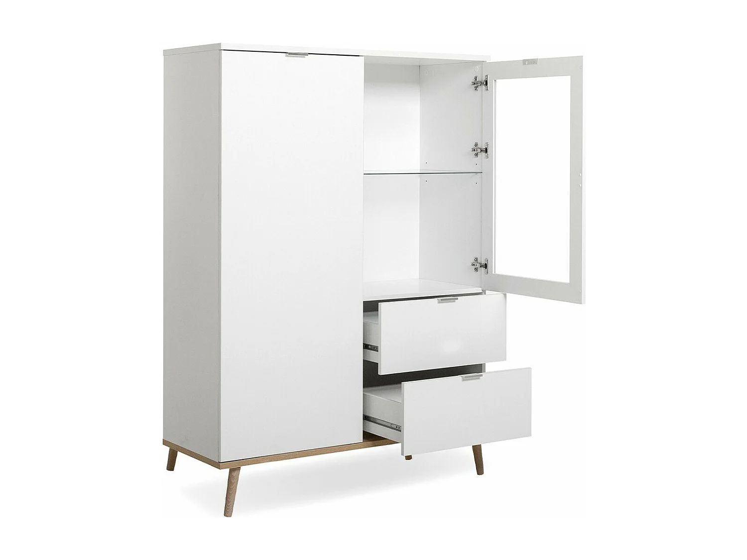 Vaisselier avec 2 Portes et 2 Tiroirs H140 cm - COPENHAGUE