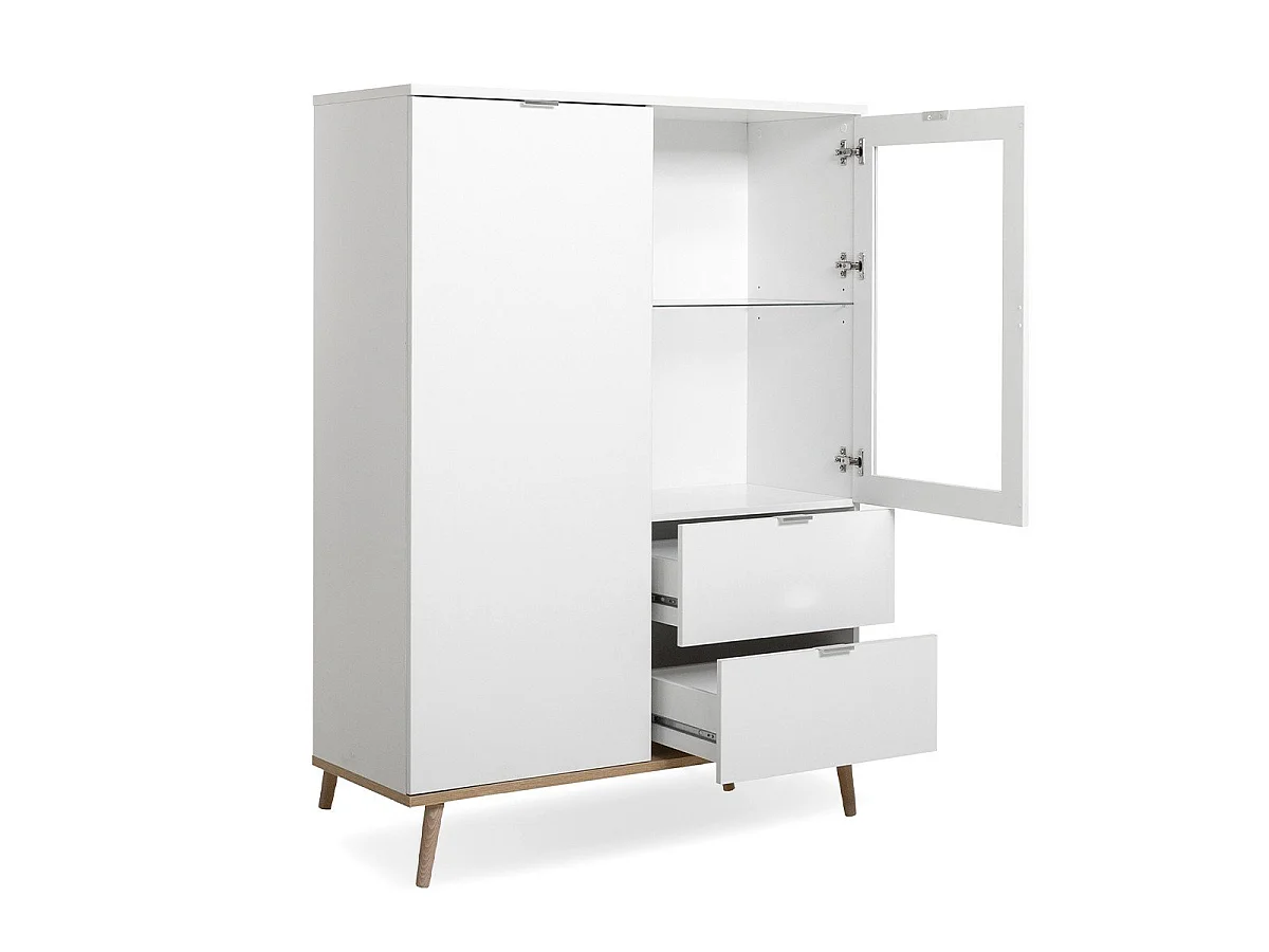 Vaisselier avec 2 Portes et 2 Tiroirs H140 cm - COPENHAGUE