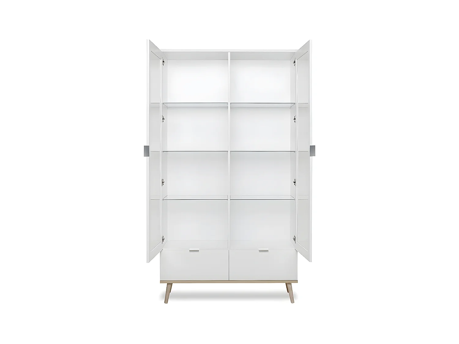 Vitrina con 2 puertas de cristal y 2 Cajones - Al.185 cm - Copenhague