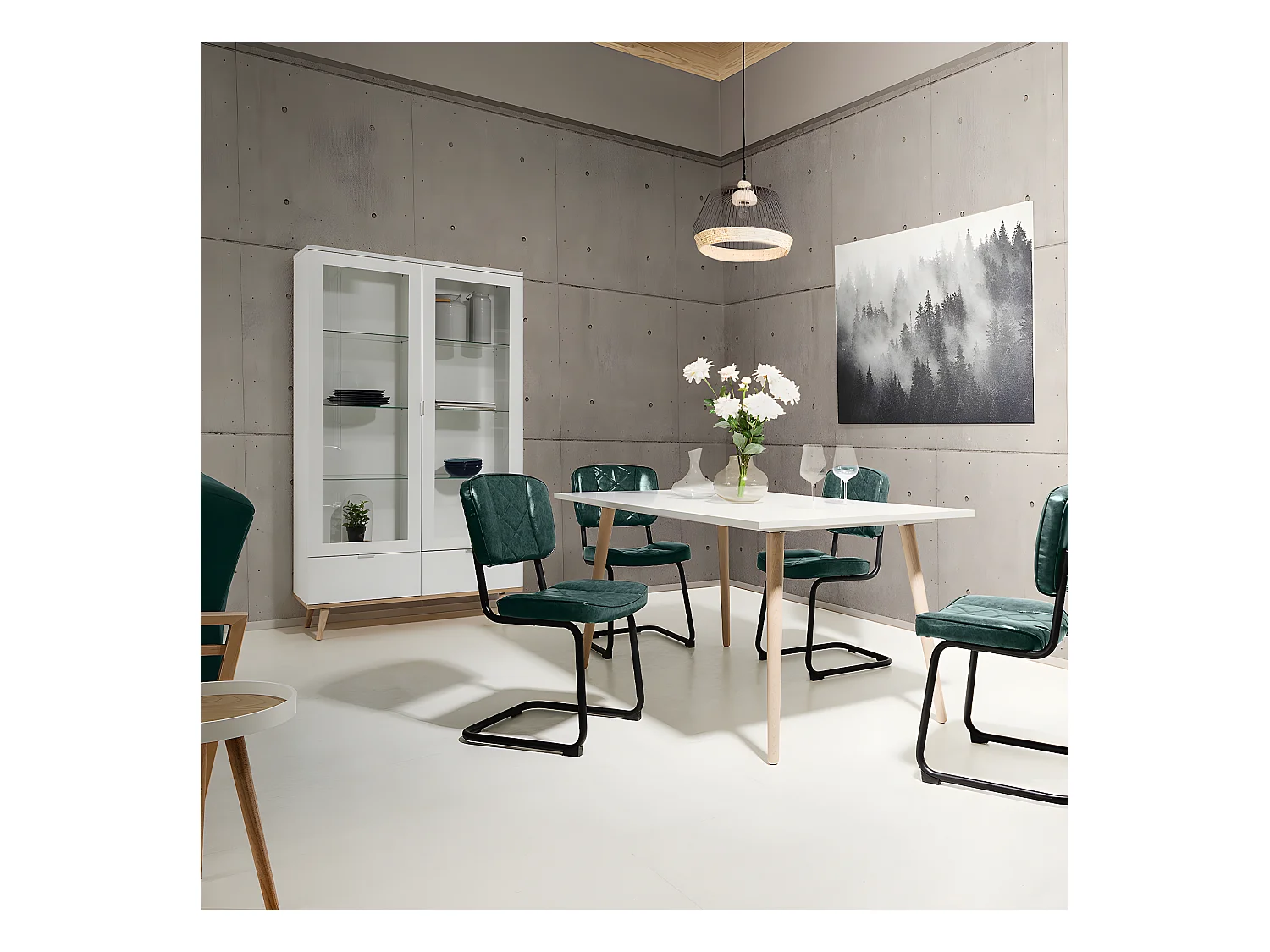 Vitrina con 2 puertas de cristal y 2 Cajones - Al.185 cm - Copenhague