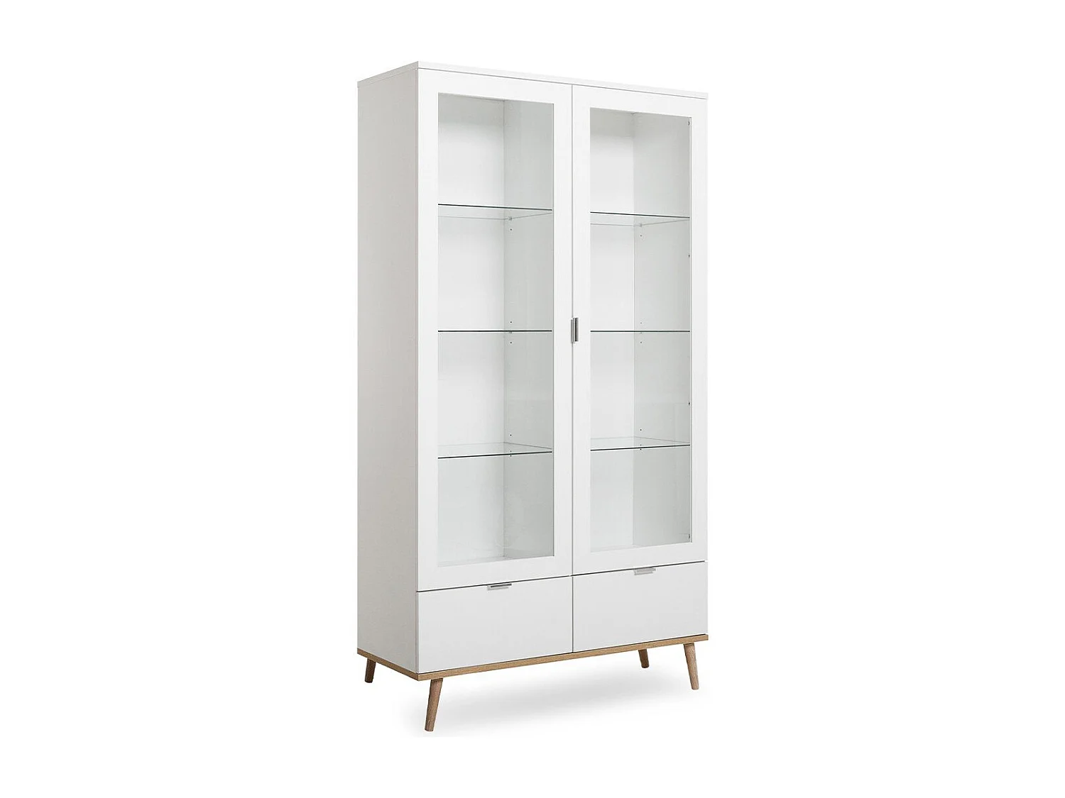 Vitrina con 2 puertas de cristal y 2 Cajones - Al.185 cm - Copenhague