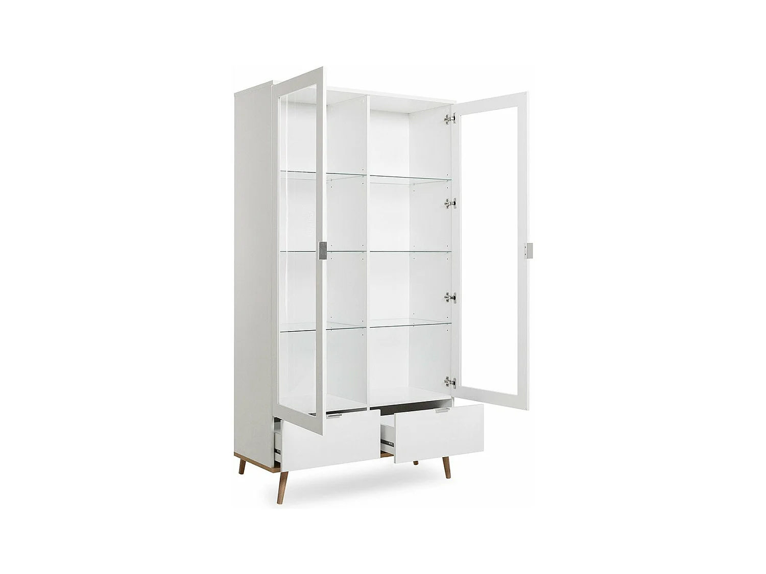 Vitrina con 2 puertas de cristal y 2 Cajones - Al.185 cm - Copenhague