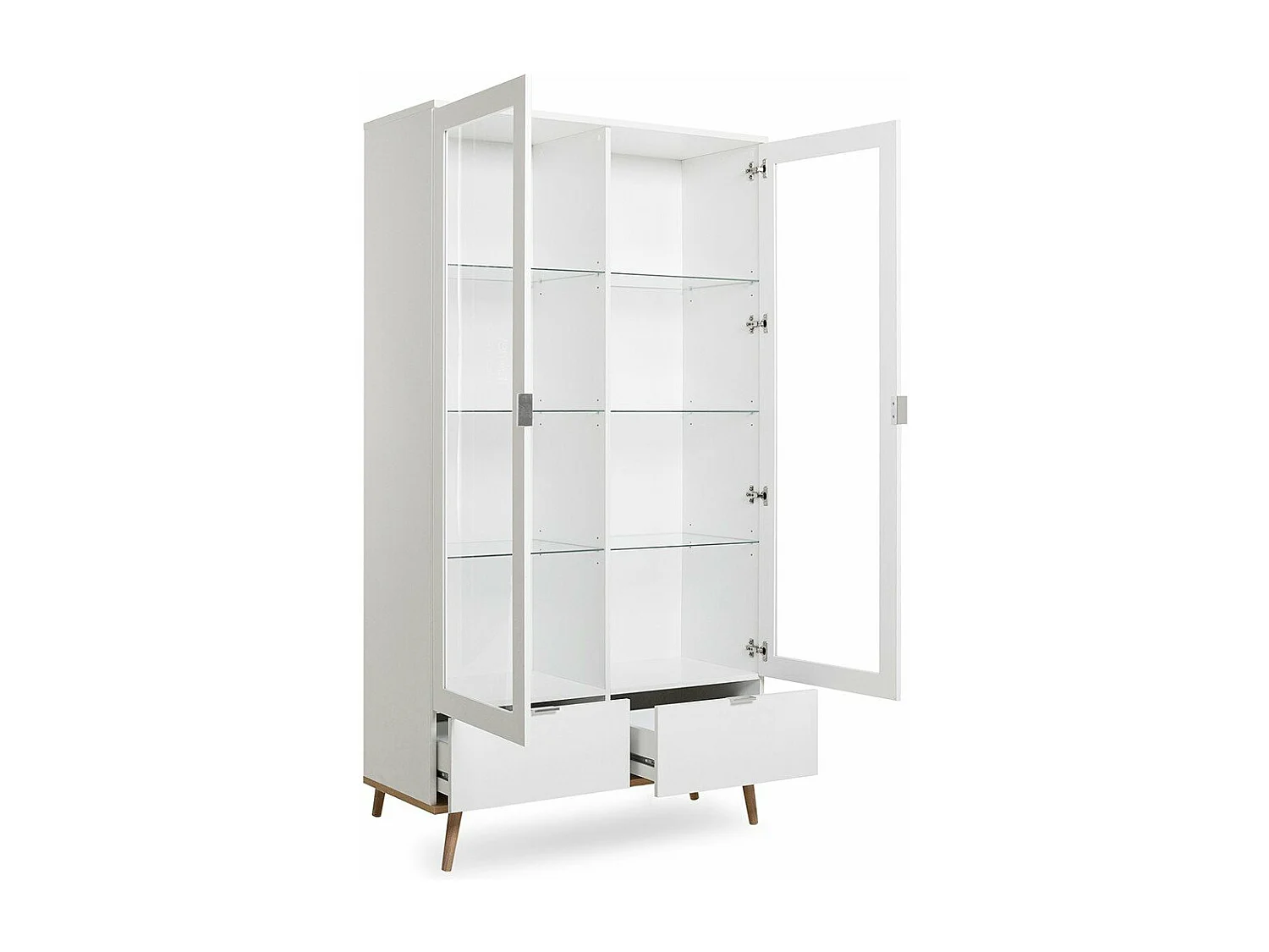 Vaisselier 2 Portes Vitrées 2 Tiroirs H185 cm - COPENHAGUE