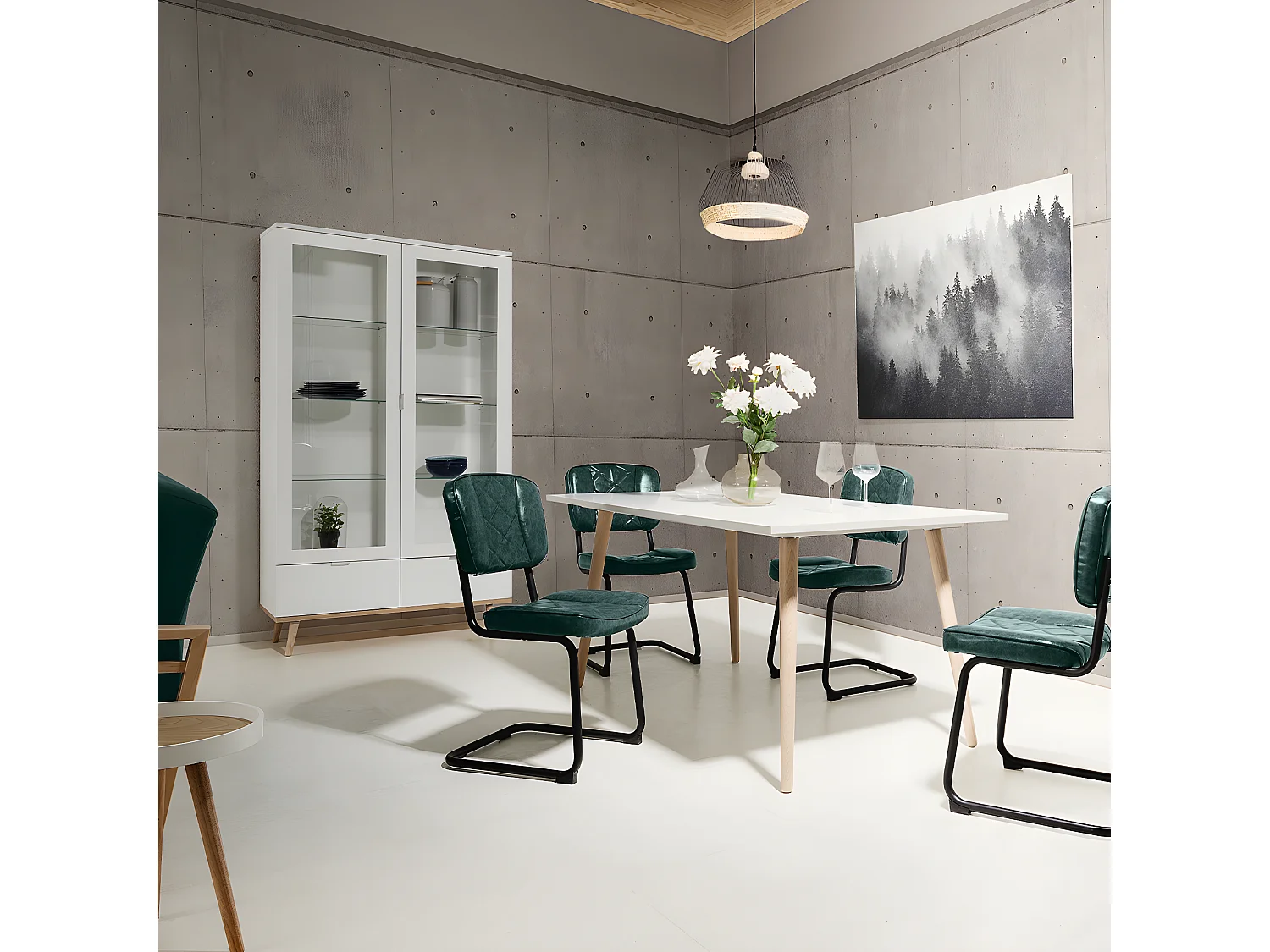 Vaisselier 2 Portes Vitrées 2 Tiroirs H185 cm - COPENHAGUE