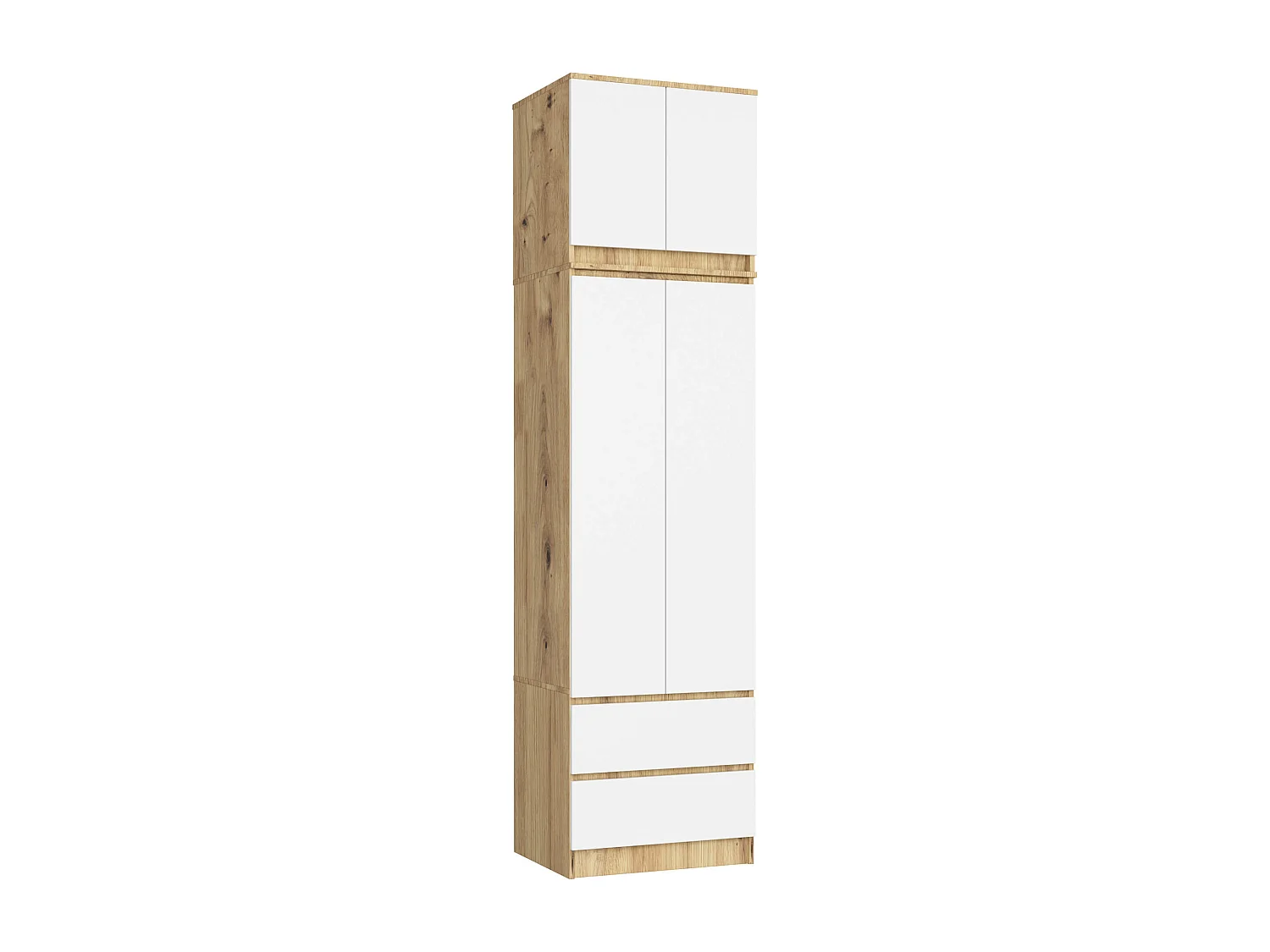 Star Dressoir Opzetstuk S60, Artisan Eiken/Wit, 60x55x51 cm, Zelfmontage, 2 Deurs, 2 Schap Suggestie, Meubelsysteem, Mat Afwerking, Laminaat, ABS Rand