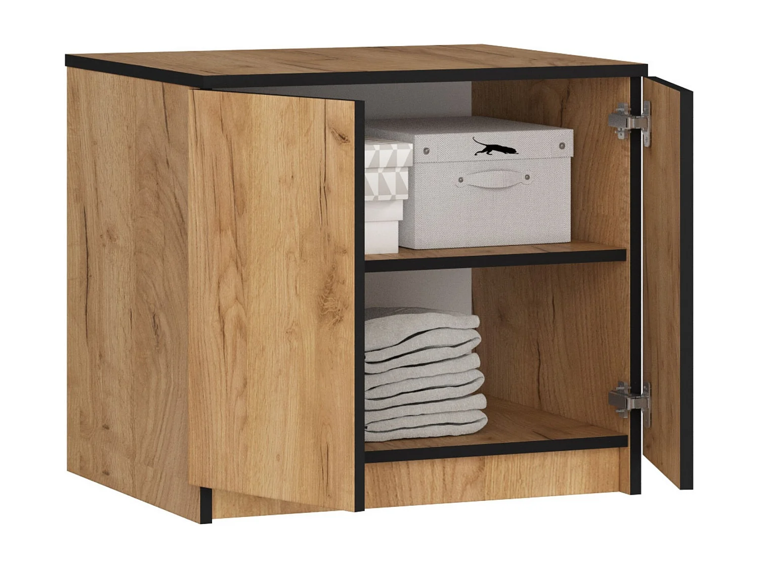 Surmeuble pour armoire AKORD S60 Chêne Craft 60 cm 2 portes façade Chêne Craft 2 étagères 60x51x55 cm