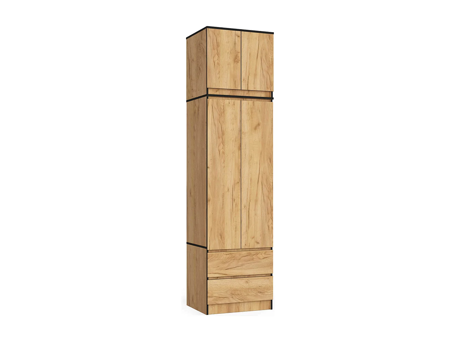 Surmeuble pour armoire AKORD S60 Chêne Craft 60 cm 2 portes façade Chêne Craft 2 étagères 60x51x55 cm