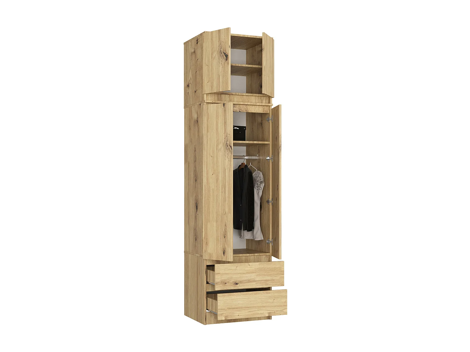 Surmeuble pour armoire AKORD S60 Chêne Artisan 60 cm 2 portes façade Chêne Artisan 2 étagères 60x51x55 cm