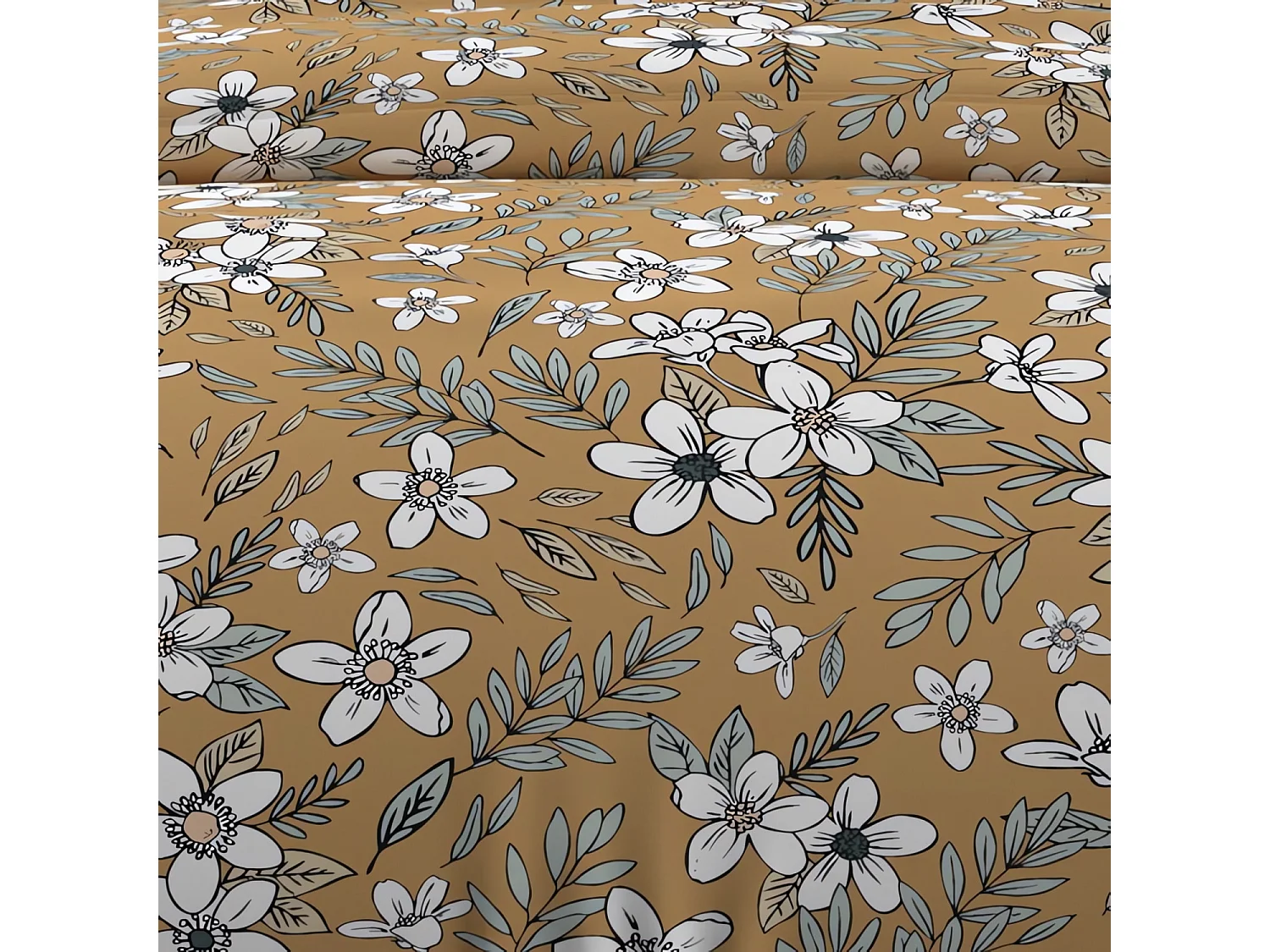 Set funda nórdica de algodón 57 hilos 240x220 cm MANON camel