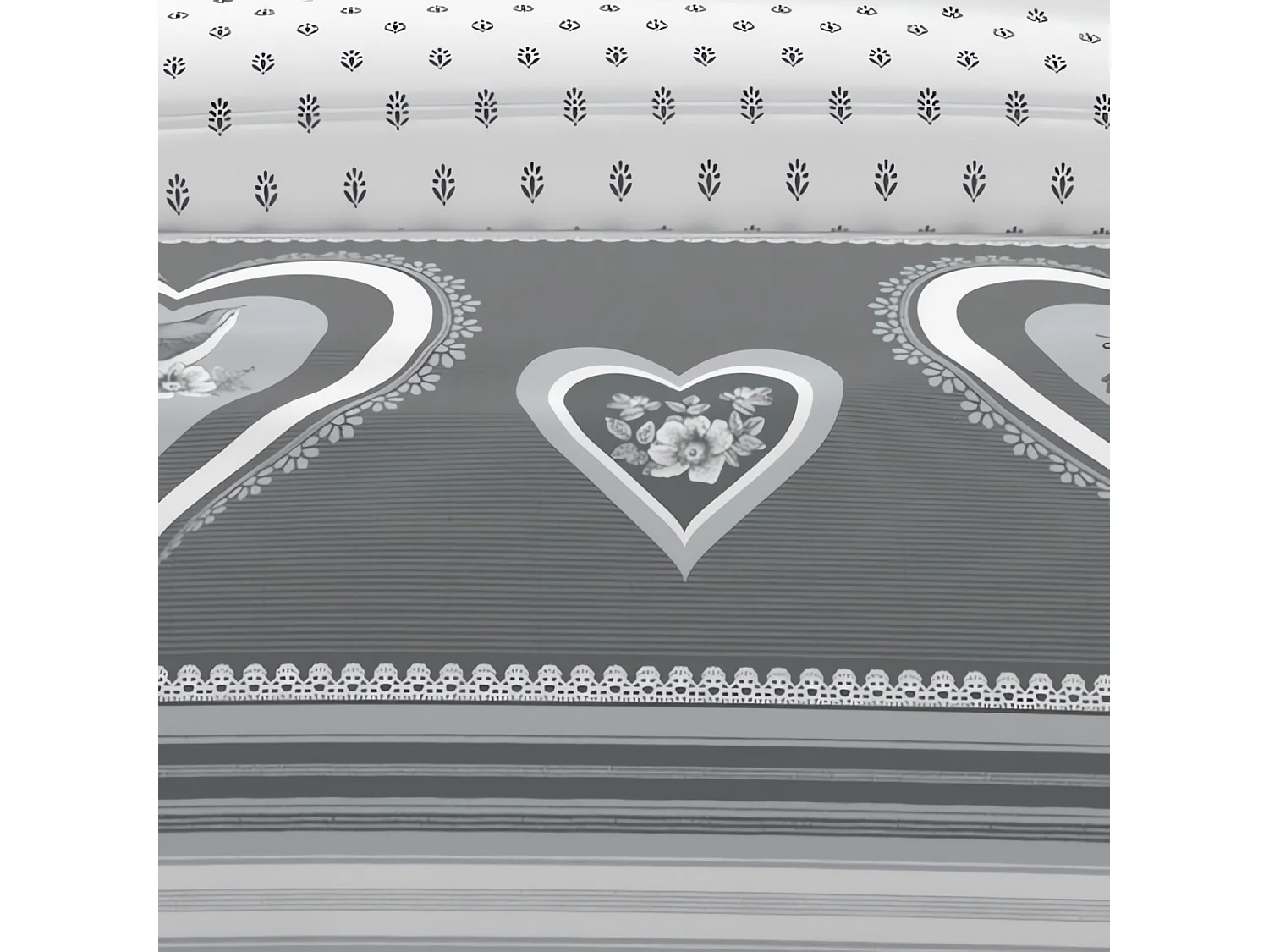 Parure housse de couette en coton 57 fils 240x220 cm PASSION gris, par Soleil d'ocre