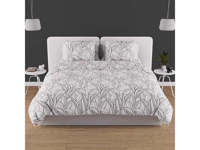 Set funda nórdica algodón 57 hilos 260x240 cm TOGO blanco