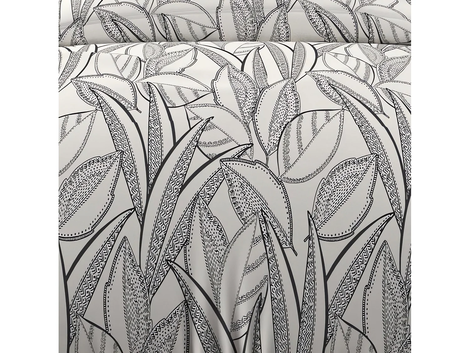 Parure housse de couette coton 57 fils 140x200 cm TOGO blanc, par Soleil d'ocre