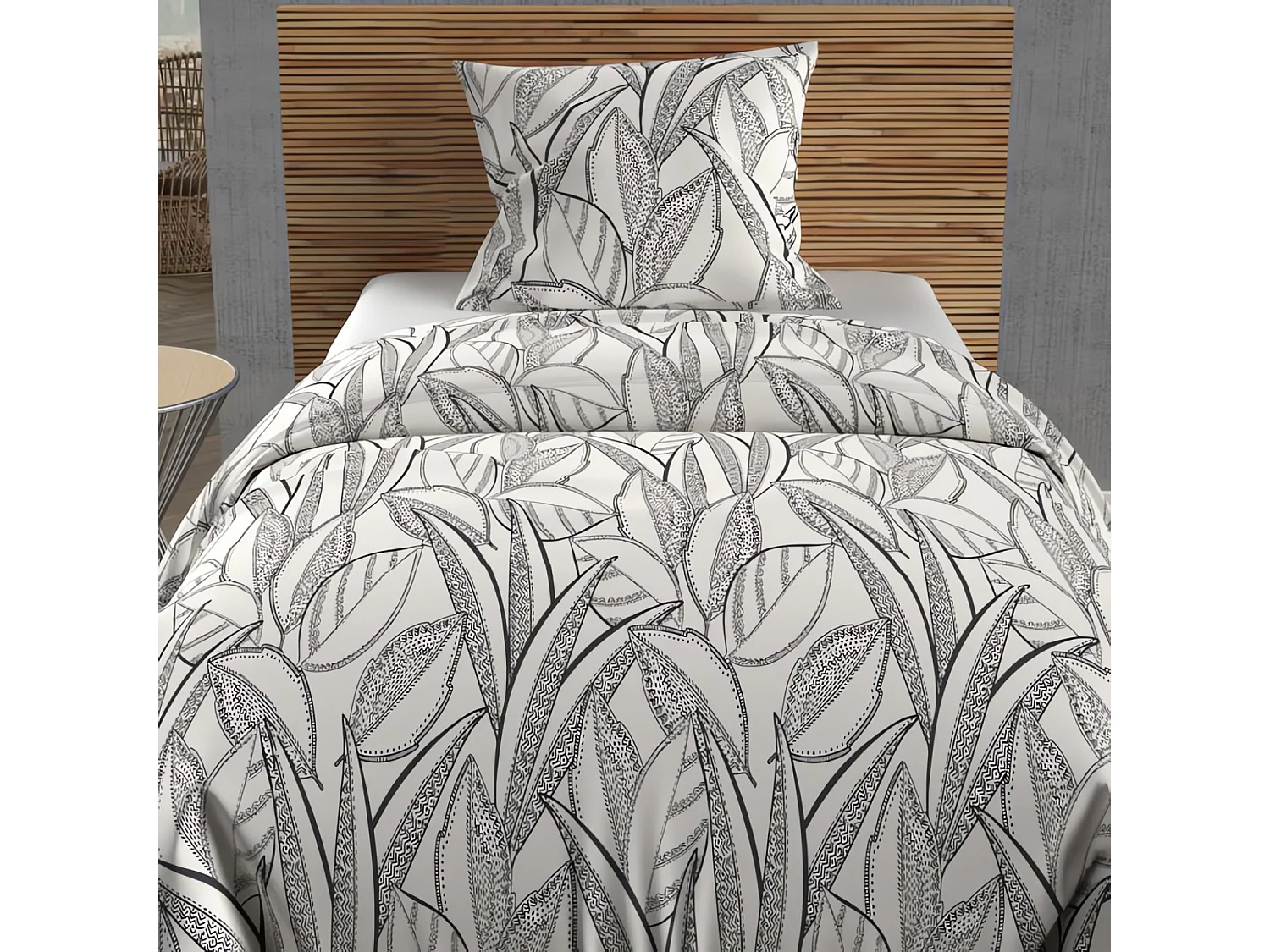 Set funda nórdica de algodón 57 hilos 140x200 cm TOGO blanco