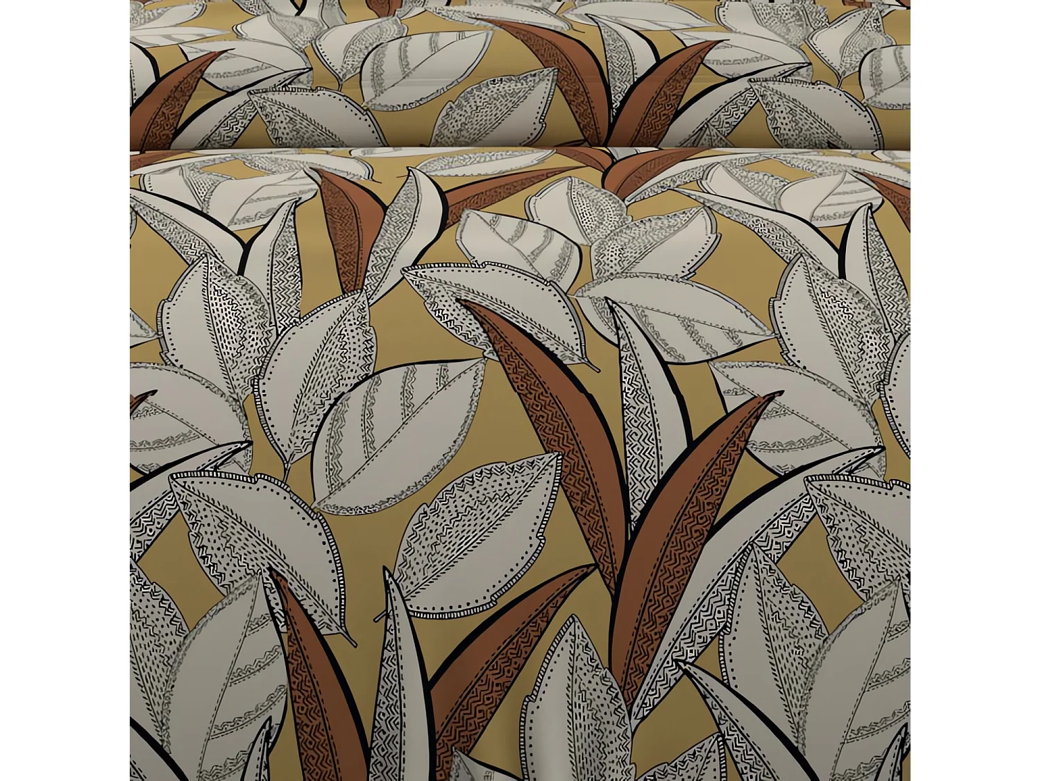 Set funda nórdica de algodón 57 hilos 260x240 cm mostaza TOGO