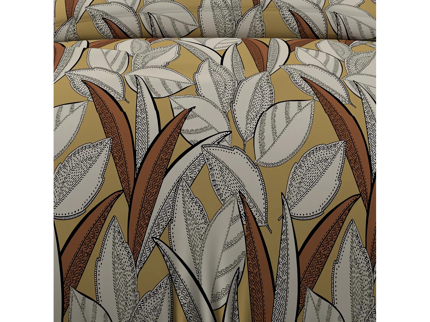 Set funda nórdica de algodón 57 hilos 140x200 cm mostaza TOGO