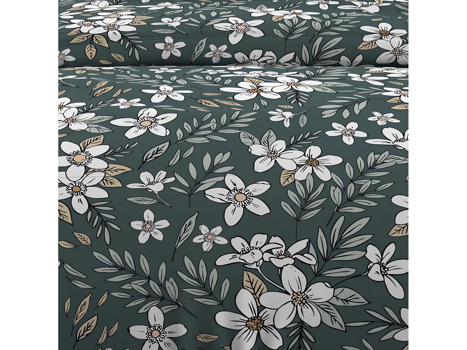 Set funda nórdica de algodón 57 hilos 240x220 cm MANON verde