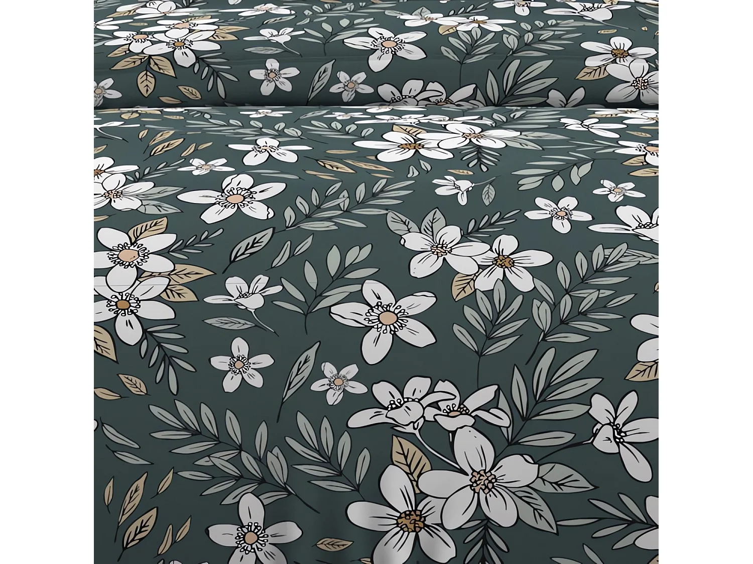 Set funda nórdica de algodón 57 hilos 240x220 cm MANON verde