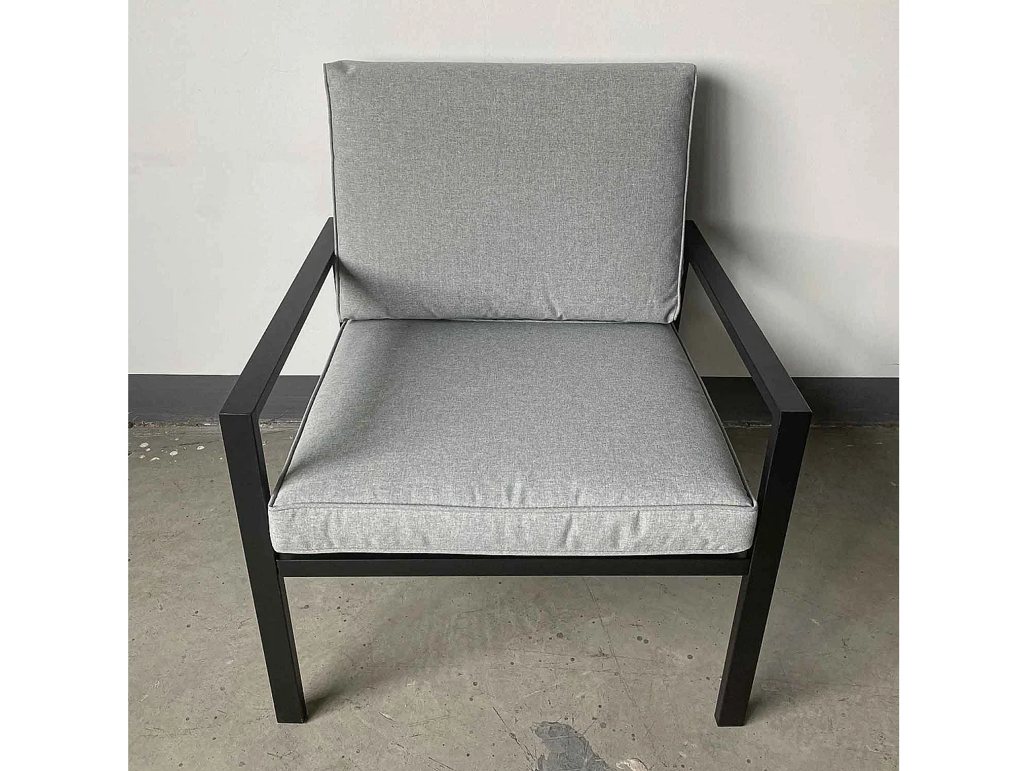 Rugiada - Salon de jardín de aluminio con cojines - sofá, 2 sillones, mesa de centro