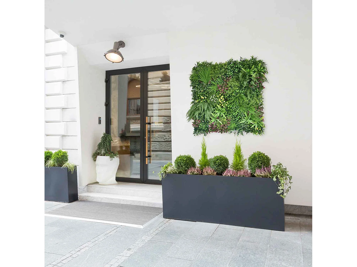 Dream - Giardino verticale con foglie e fiori, pannello 100x100 cm