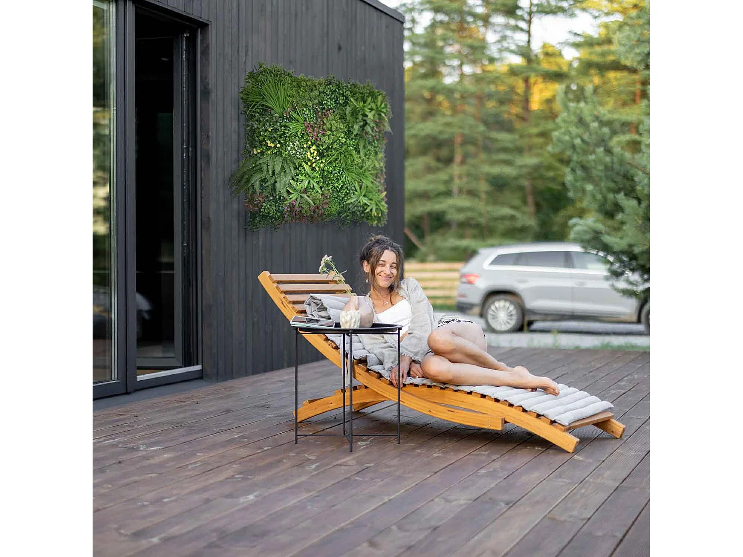 Dream - Giardino verticale con foglie e fiori, pannello 100x100 cm