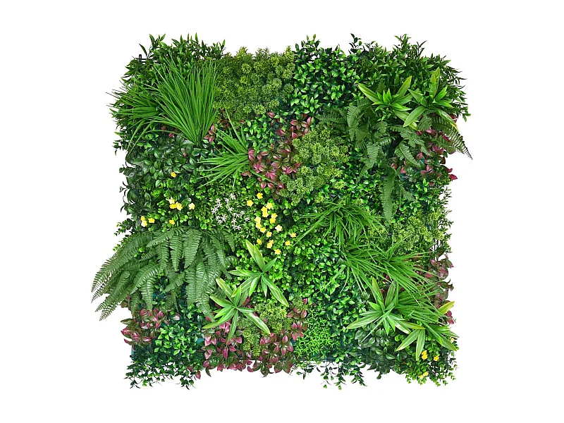 Dream - Giardino verticale con foglie e fiori, pannello 100x100 cm