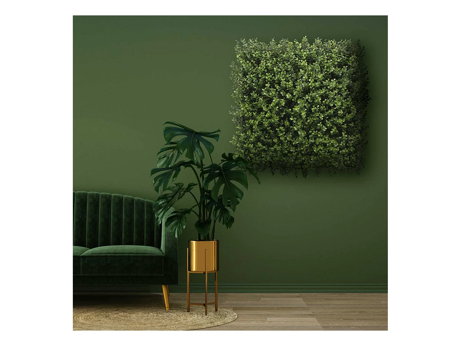 Buxus - Jardín vertical, 4 paneles de seto artificial 50x50 cm