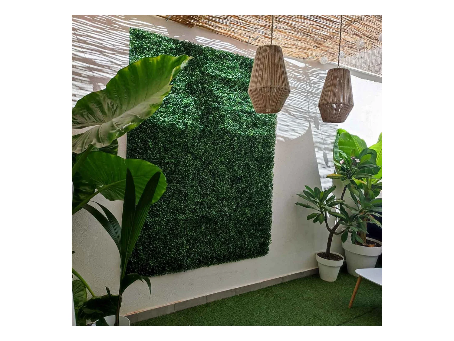 Buxus - Jardín vertical, 4 paneles de seto artificial 50x50 cm