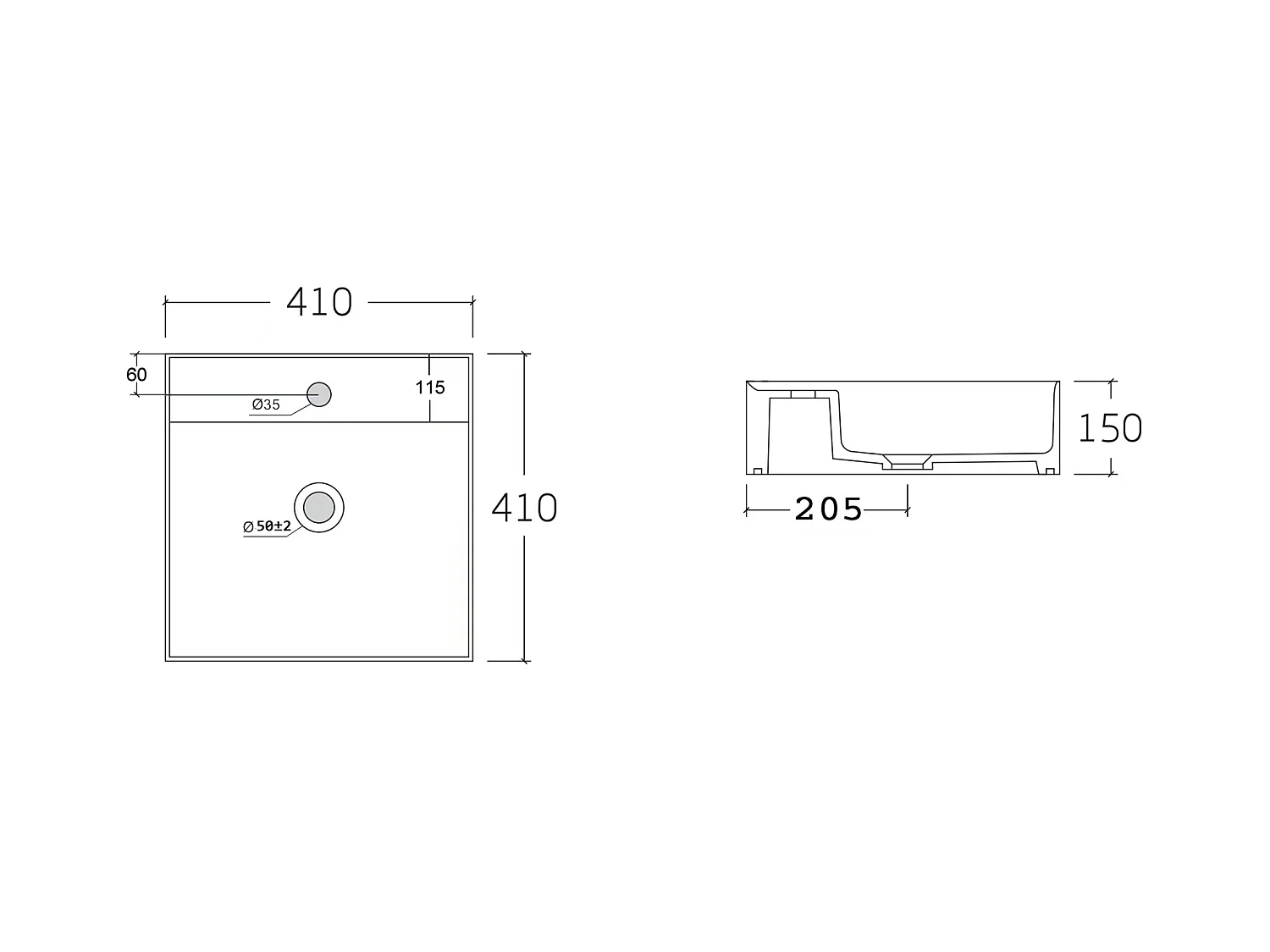Mobile per bagno sospeso scanalato con lavabo doppio 150 cm Bianco - ARNEGA