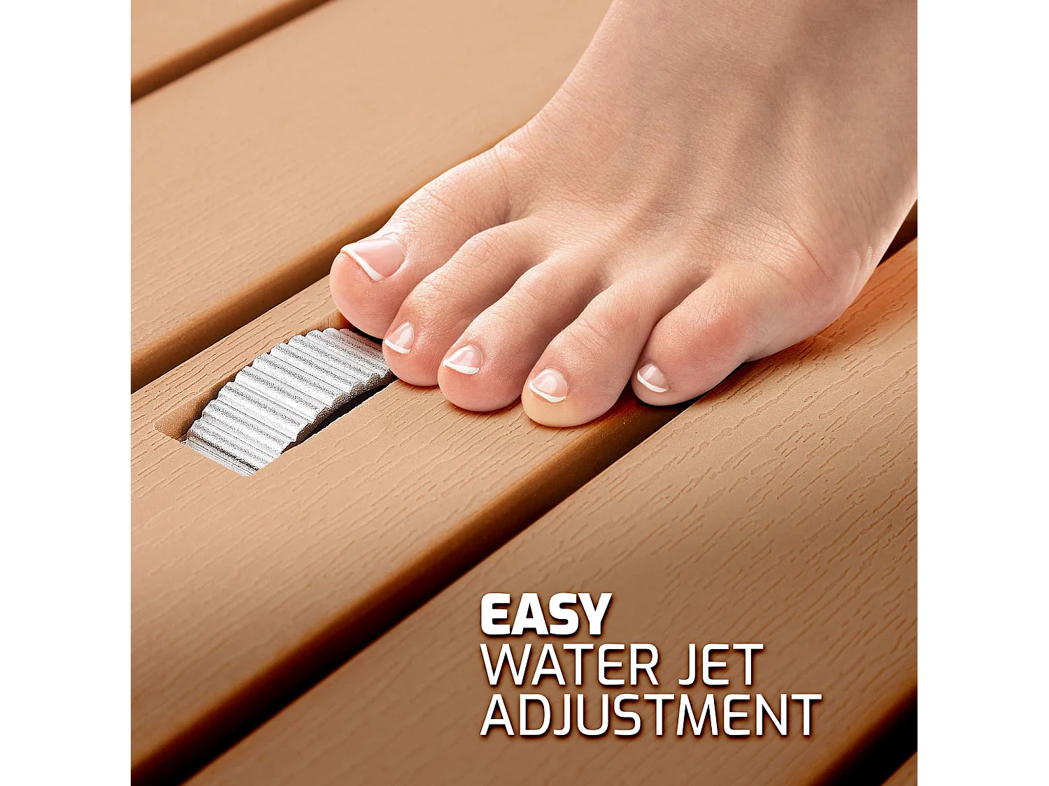 Mitra - Ducha de jardín, ducha de suelo con rueda de pie Ø 70 cm