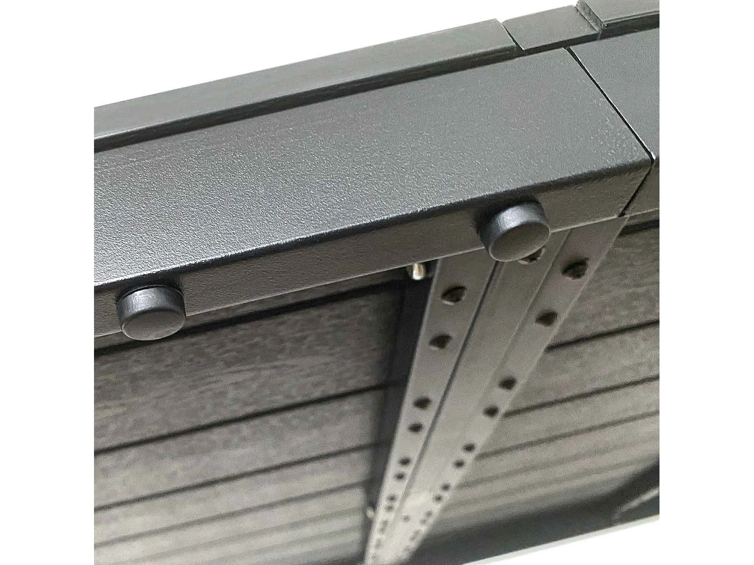 Giano - Table de jardin avec structure en aluminium et plan à effets à lattes horizontales 150x90cm