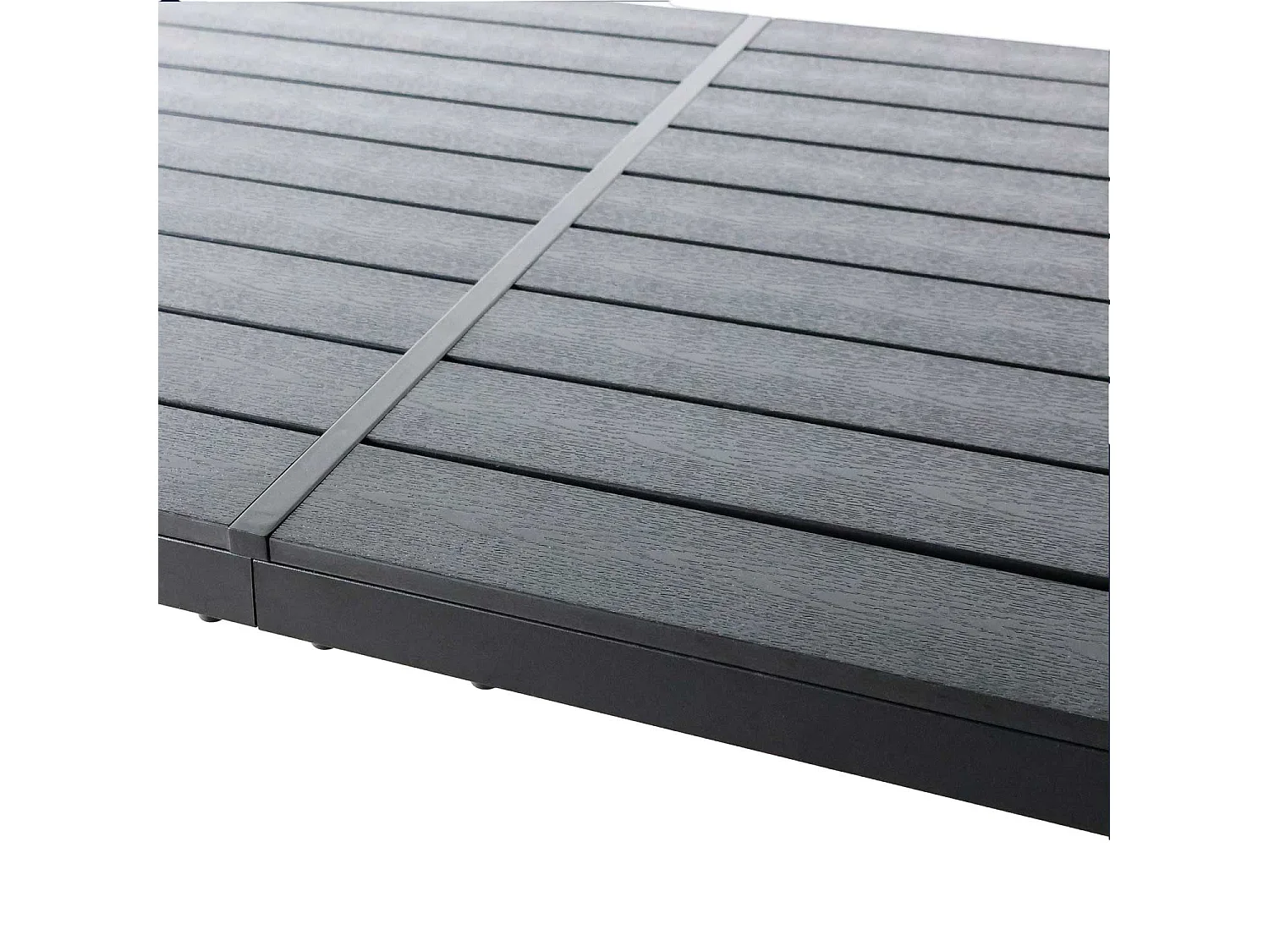 Giano - Table de jardin avec structure en aluminium et plan à effets à lattes horizontales 150x90cm