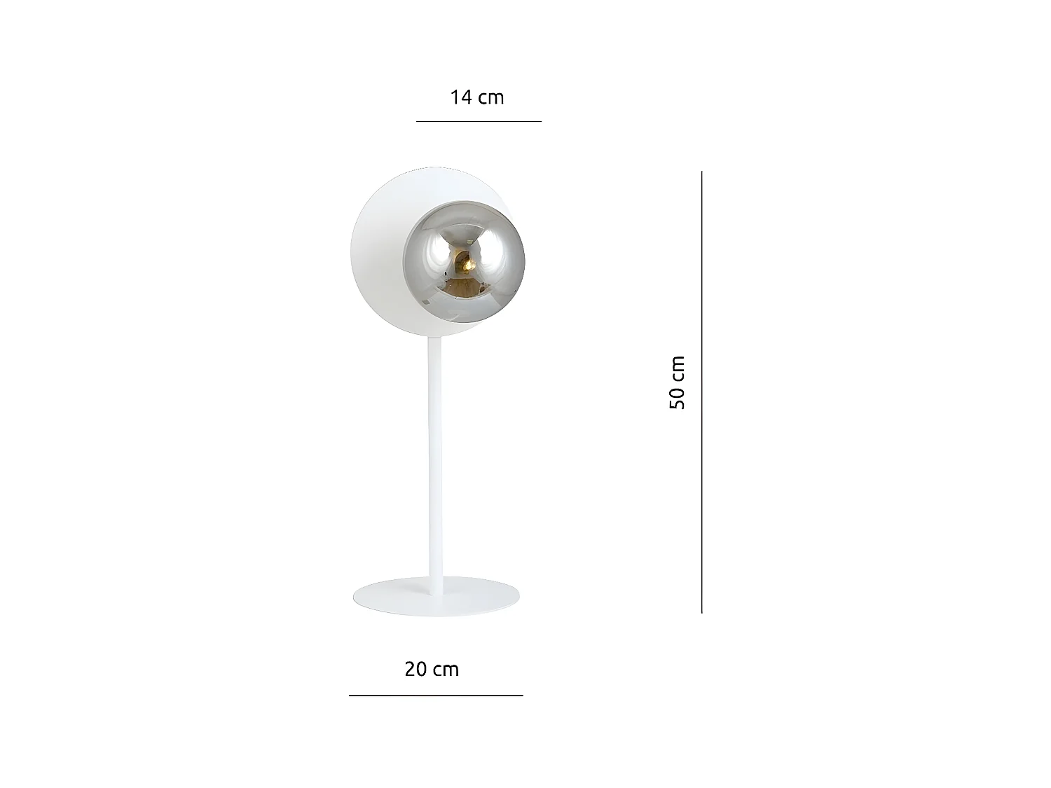 Lampe à Poser Oslo, Blanc, 20x50x20 cm, Epikasa