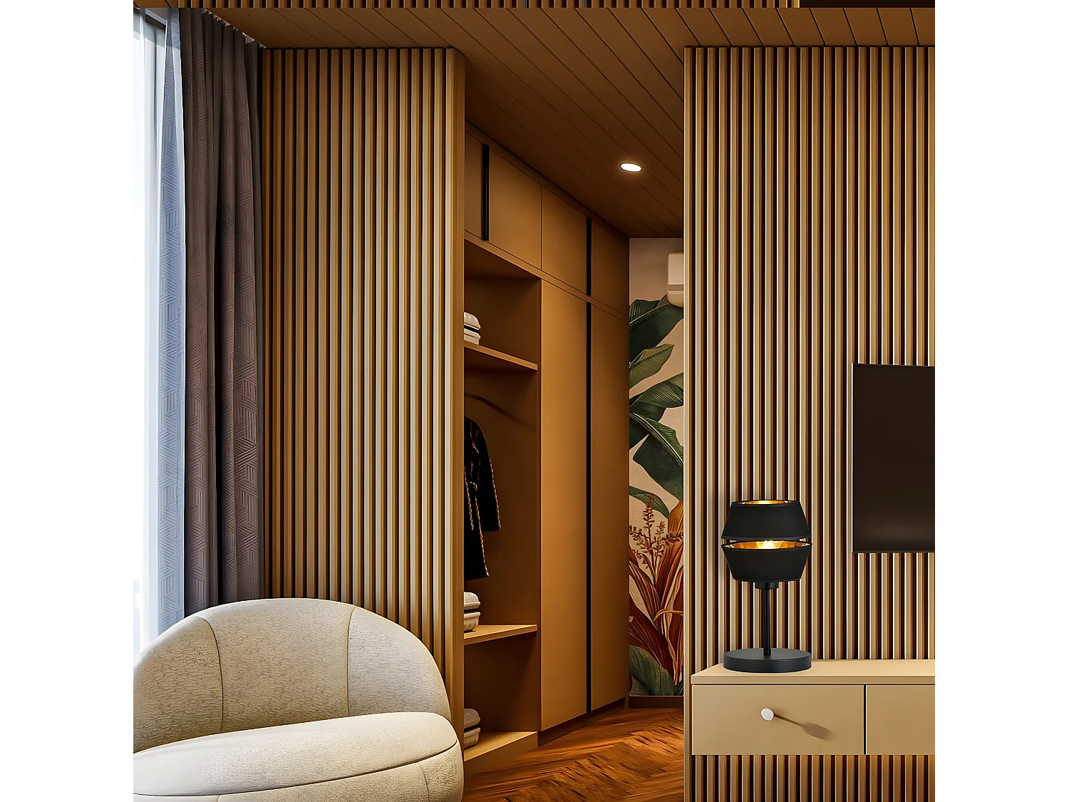 Tafellamp Piano, Zwart, 20x30x20 cm, Seven Design