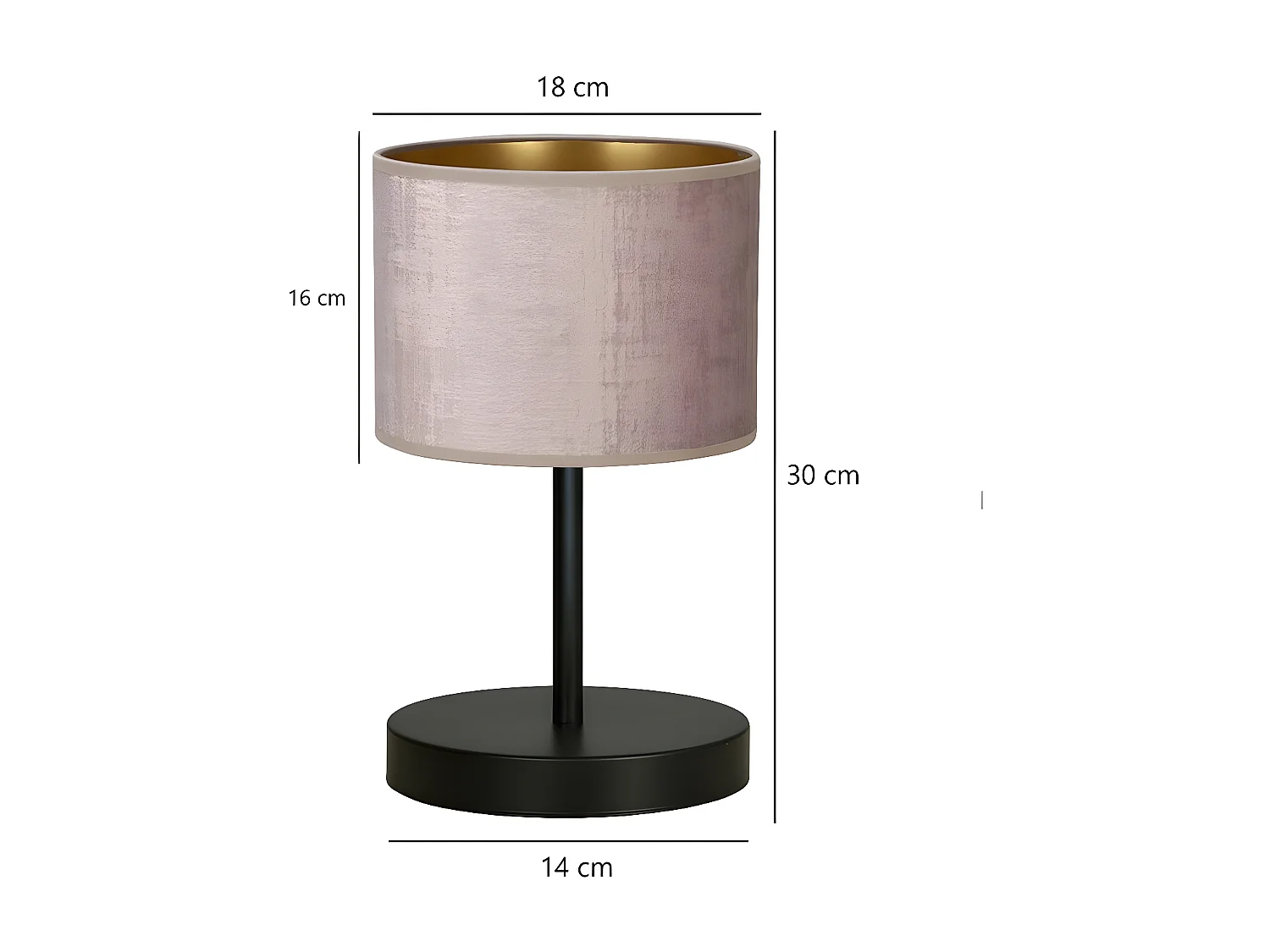 Candeeiro de Mesa Hilde, Cor-de-rosa, 20x34x18 cm, Seven Design