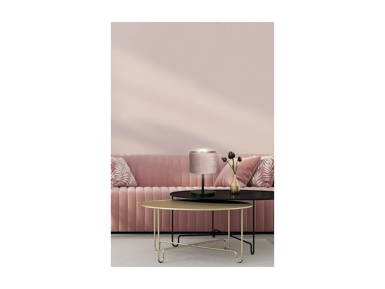 Candeeiro de Mesa Hilde, Cor-de-rosa, 20x34x18 cm, Seven Design