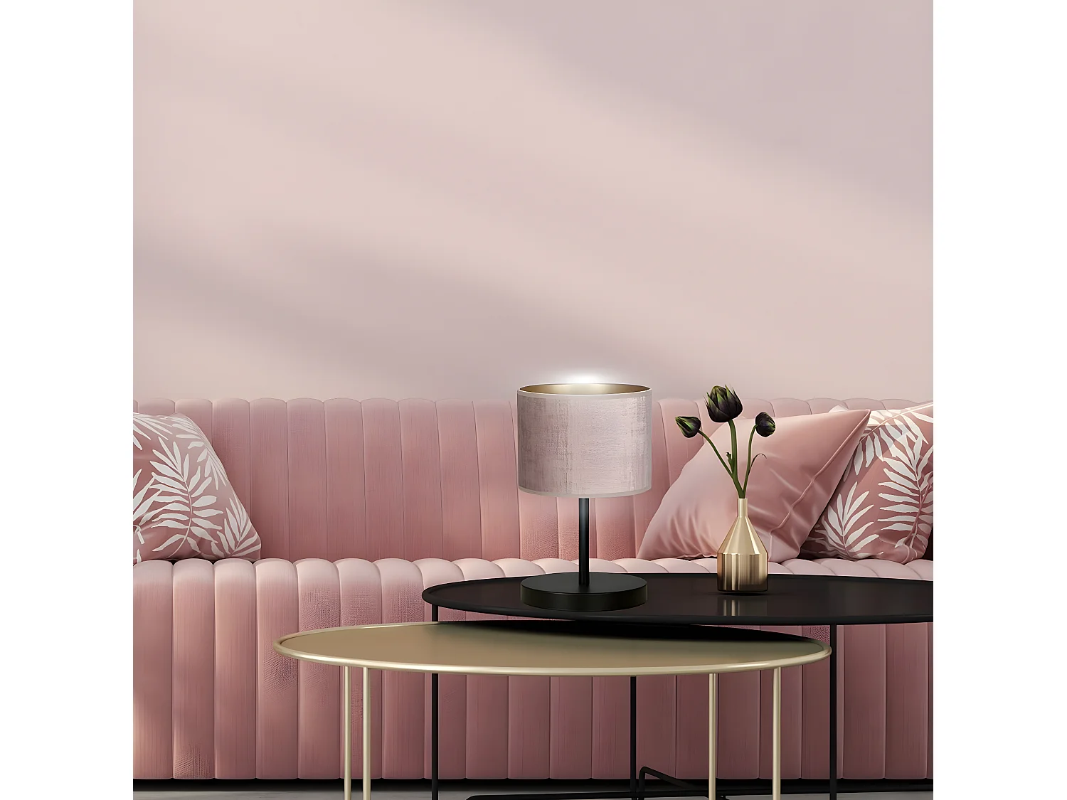 Candeeiro de Mesa Hilde, Cor-de-rosa, 20x34x18 cm, Seven Design