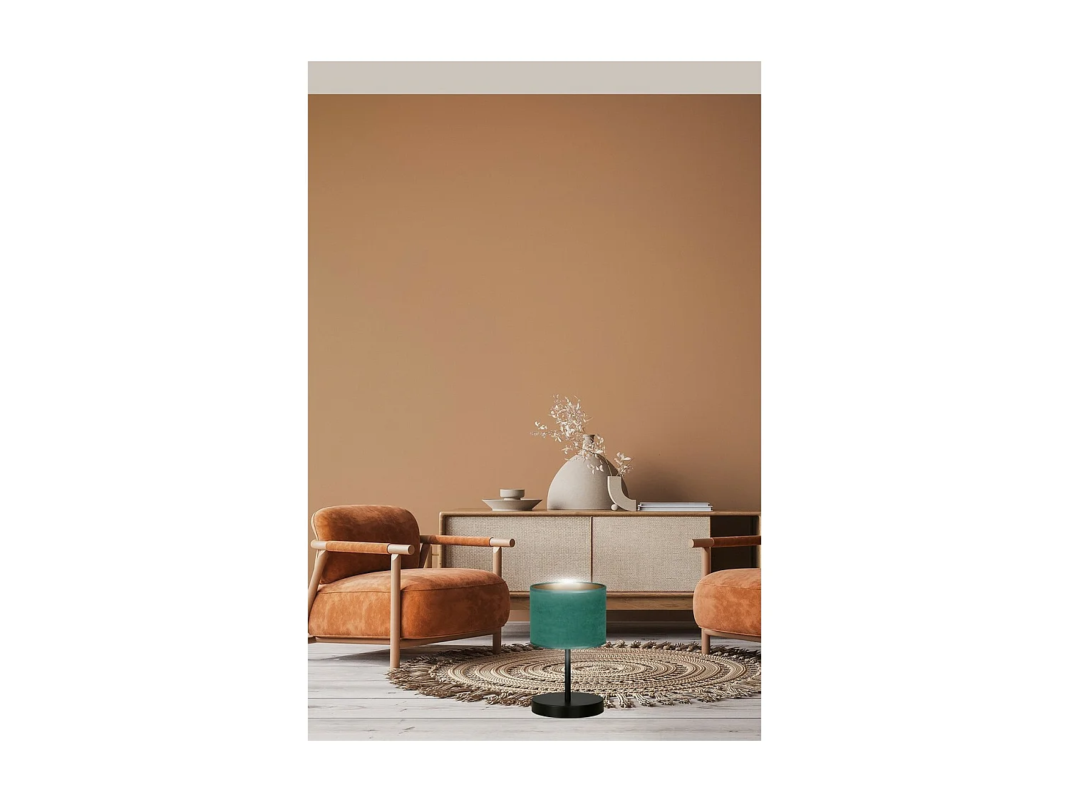 Lámpara de Mesa Hilde, Verde, 20x34x18 cm, Seven Design