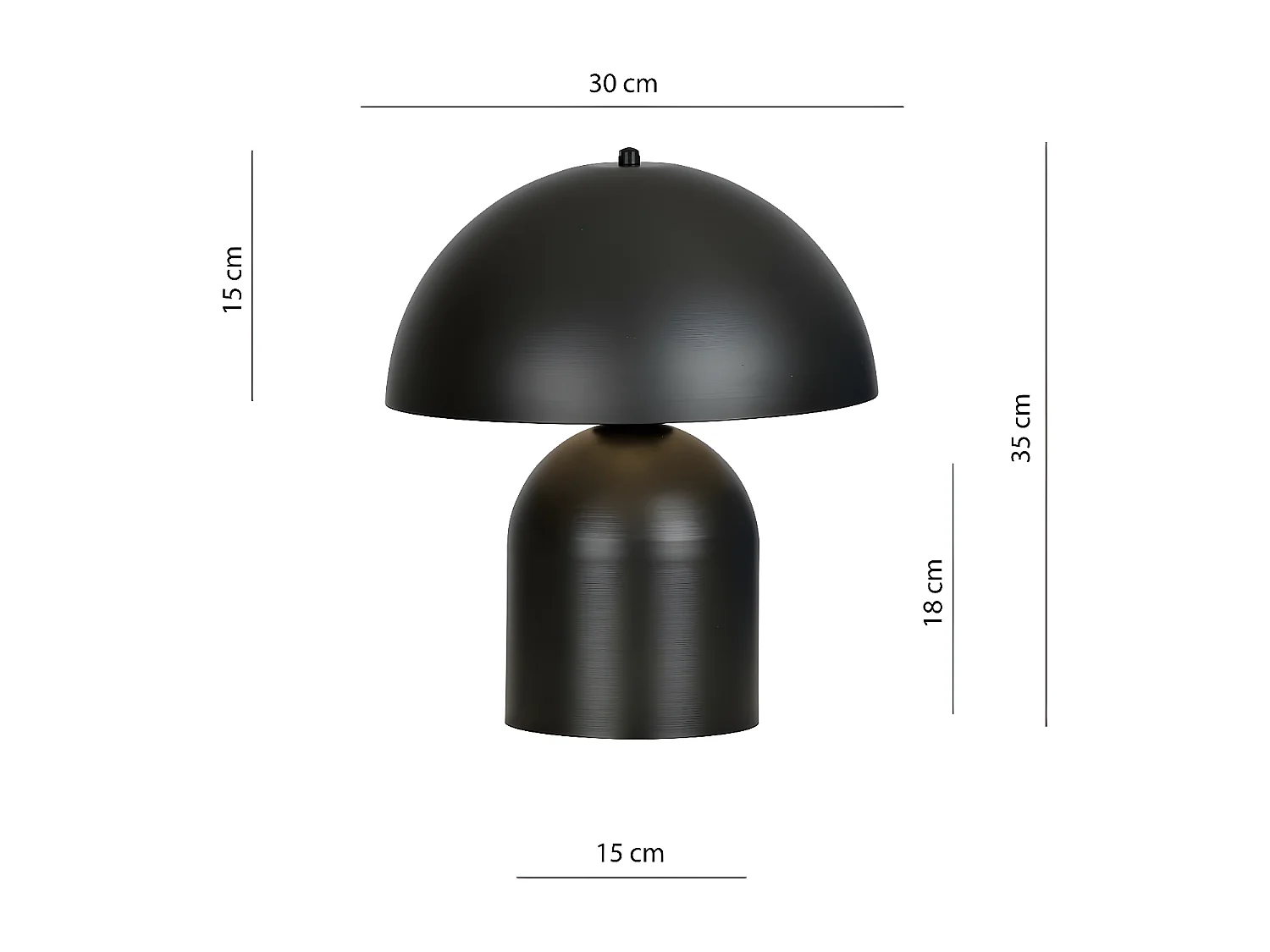 Tafellamp Kava, Zwart, 30x35x30 cm, Epikasa