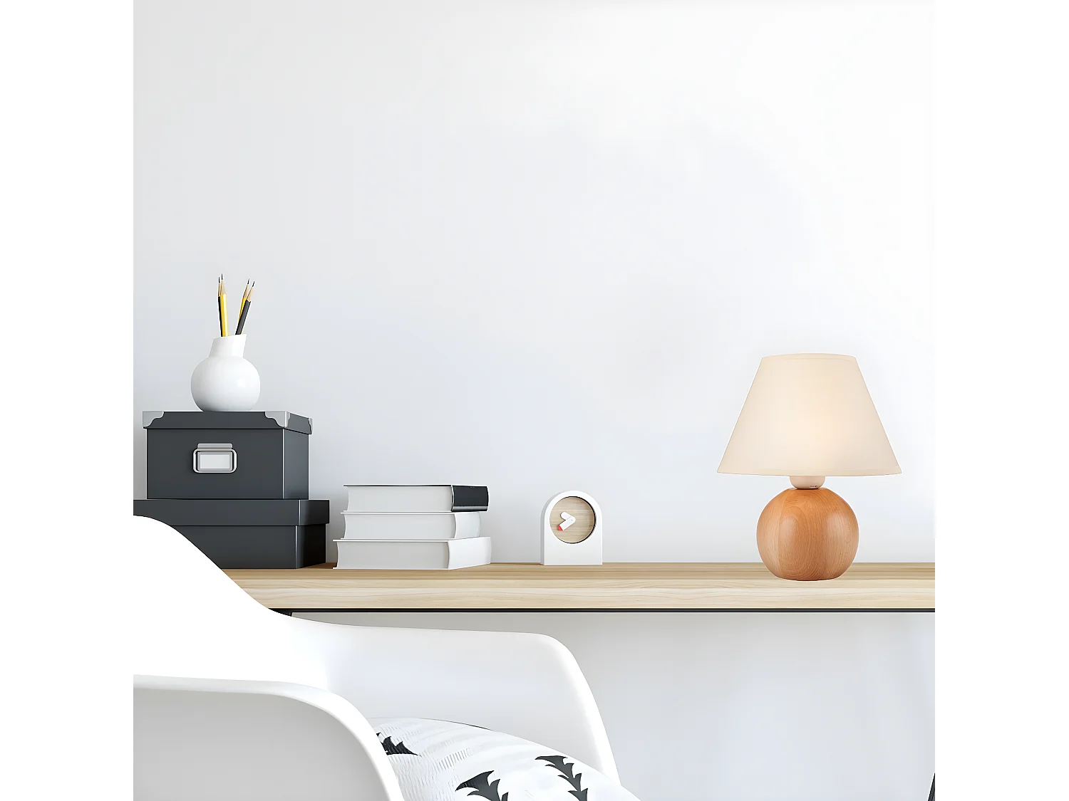 Lampa Stołowa Bali, Brązowy, 24x24x19 cm, Seven Design