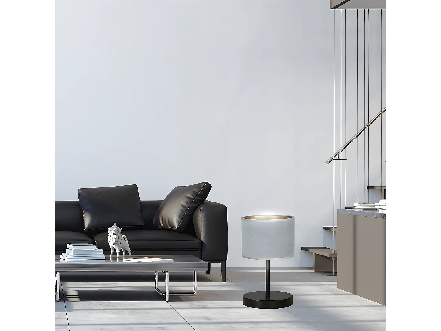 Candeeiro de Mesa Hilde, Cinzento, 20x34x18 cm, Seven Design