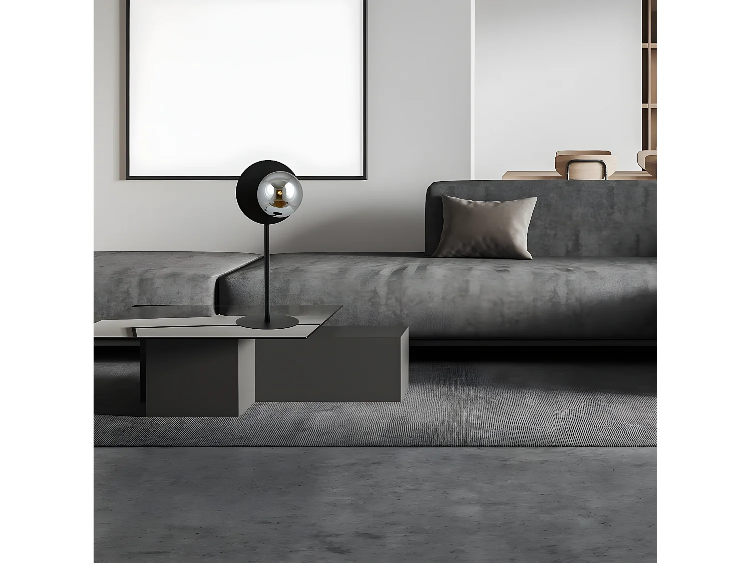 Candeeiro de Mesa Oslo, Preto, 20x50x20 cm, Seven Design