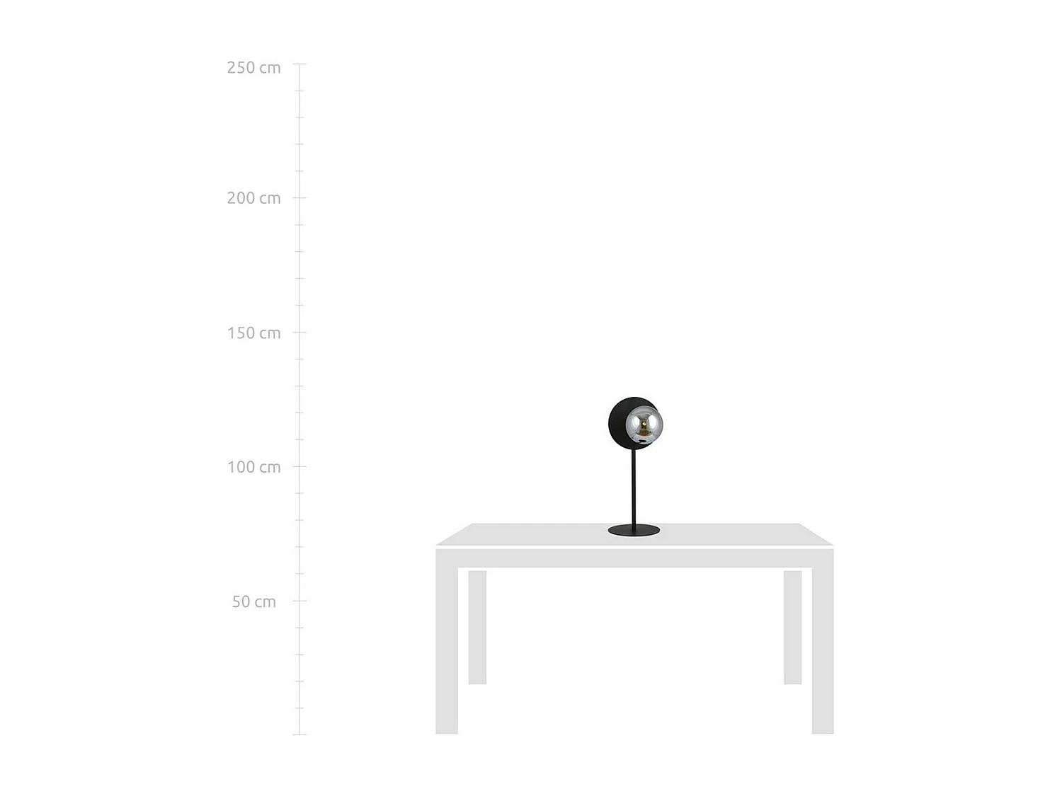 Candeeiro de Mesa Oslo, Preto, 20x50x20 cm, Seven Design